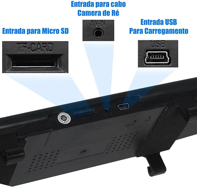 Retrovisor Automotivo com Câmera de Ré Colorida