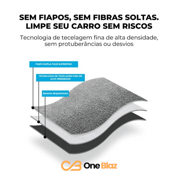 Pano de Microfibra para Cuidados e Polimento de Carros- One Blaz