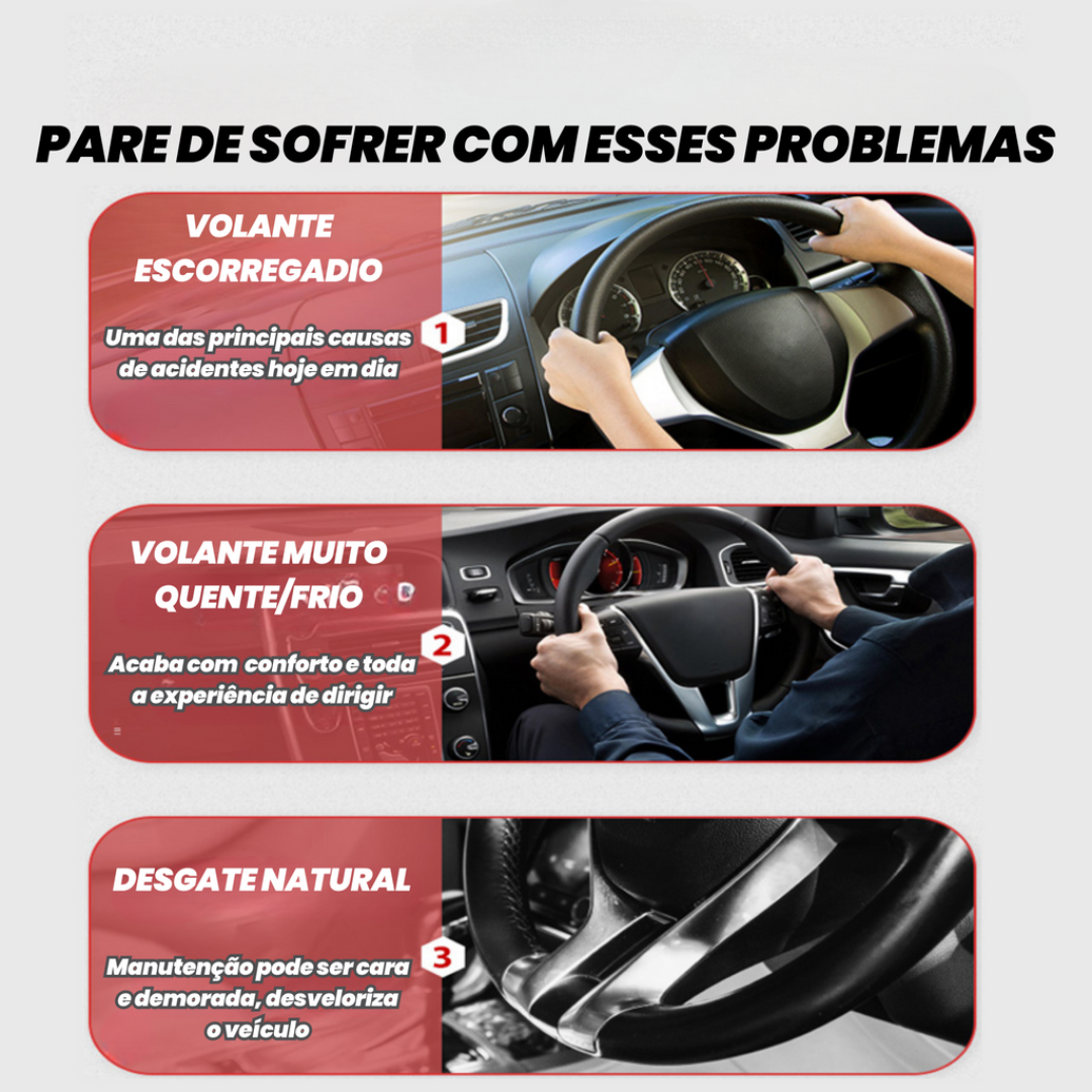 SportCarbon™ Capa de Volante Universal Antiderrapante Premium - 2 Pçs - Owenshop