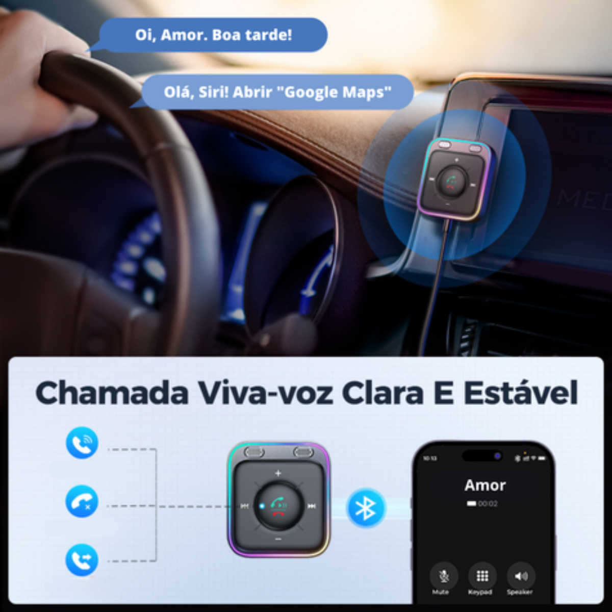 Adaptador Bluetooth 5.3 AUX para Carros - Owenshop