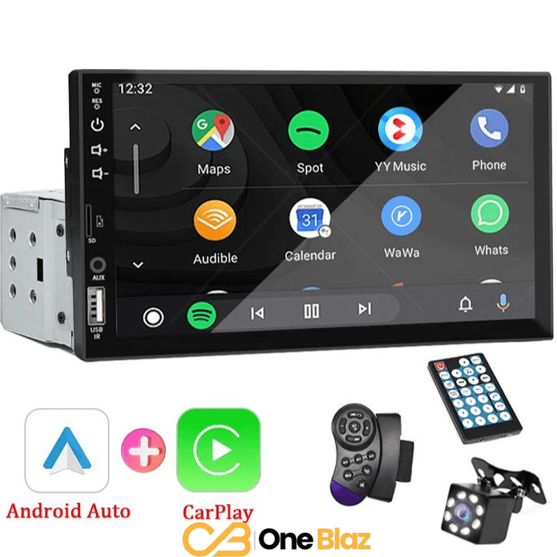 Central Multimídia 1 Din 7 Polegadas – Carplay e Android Auto, Bluetooth e Câmera de Ré
