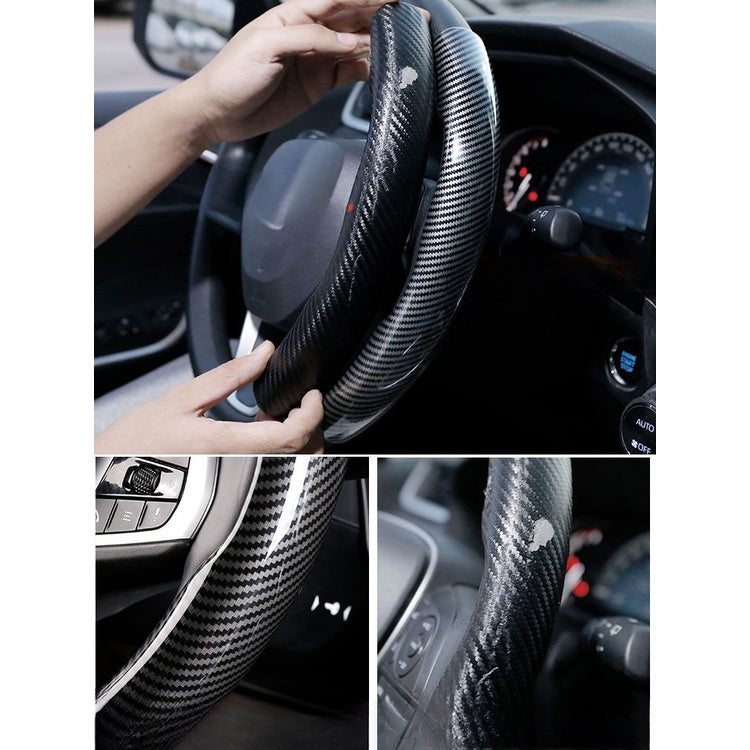 Capa de Volante de Carro Protetora Carbono Proteção Direção Tampa do Volantes Universal Antiderrapante Resistente Veicular