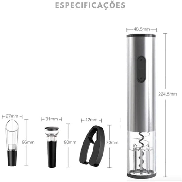 Abridor de Vinho Elétrico Saca Rolhas Nowen ORIGINAL + 3 Brindes Grátis