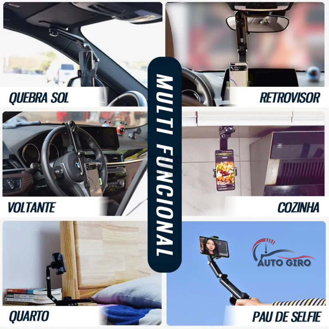 Suporte para Celular Veicular 360 Retrátil - Owenshop