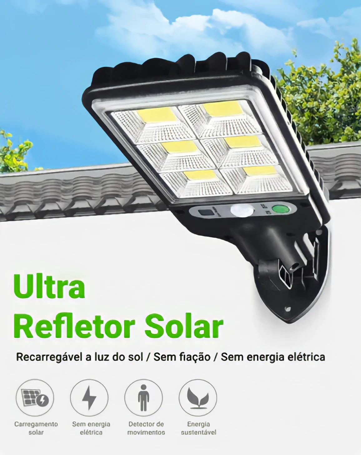 Refletor Solar Led Smart Light - Econômico e Sustentável Com Controle