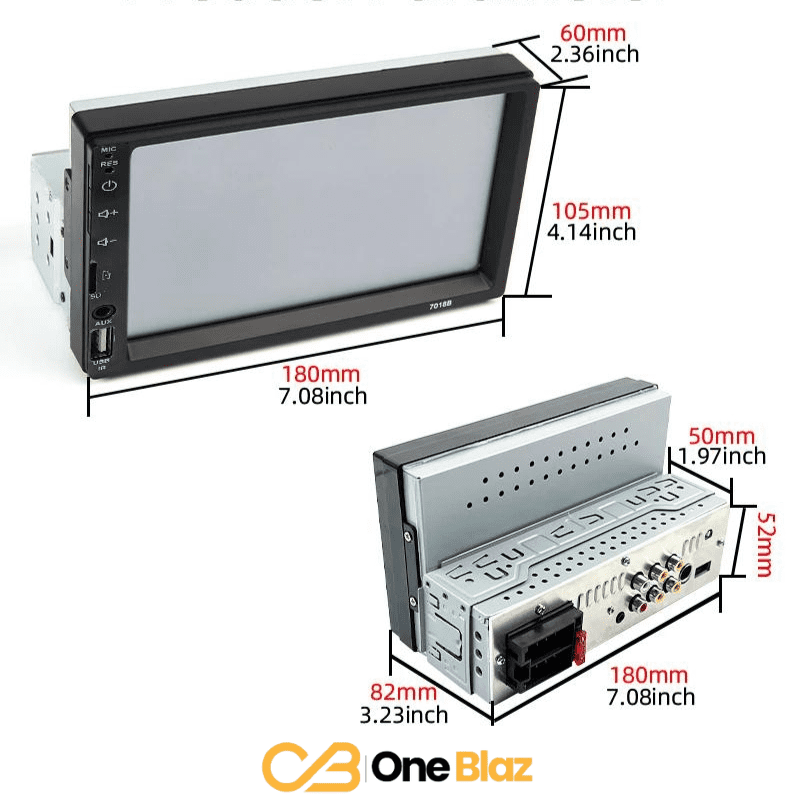 Central Multimídia 1 Din 7 Polegadas – Carplay e Android Auto, Bluetooth e Câmera de Ré