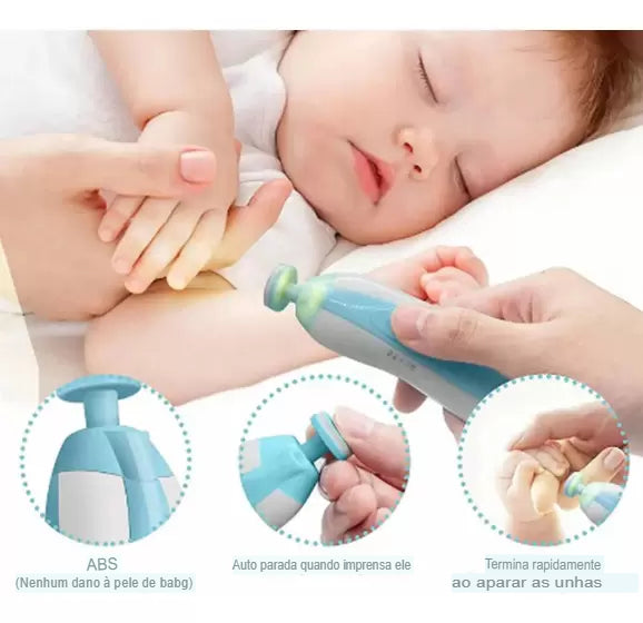 Cortador Aparador de unhas para bebê elétrica de lixa - Babybu