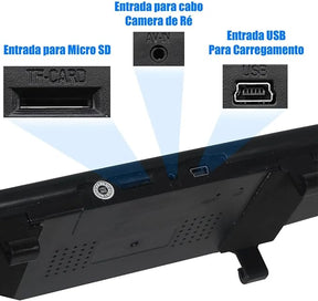 Retrovisor Automotivo com Câmera de Ré Colorida