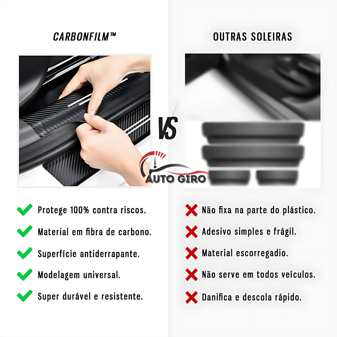 Protetor de Soleira Anti-risco Premium CarbonFilm™ - 4 Pçs - Owenshop