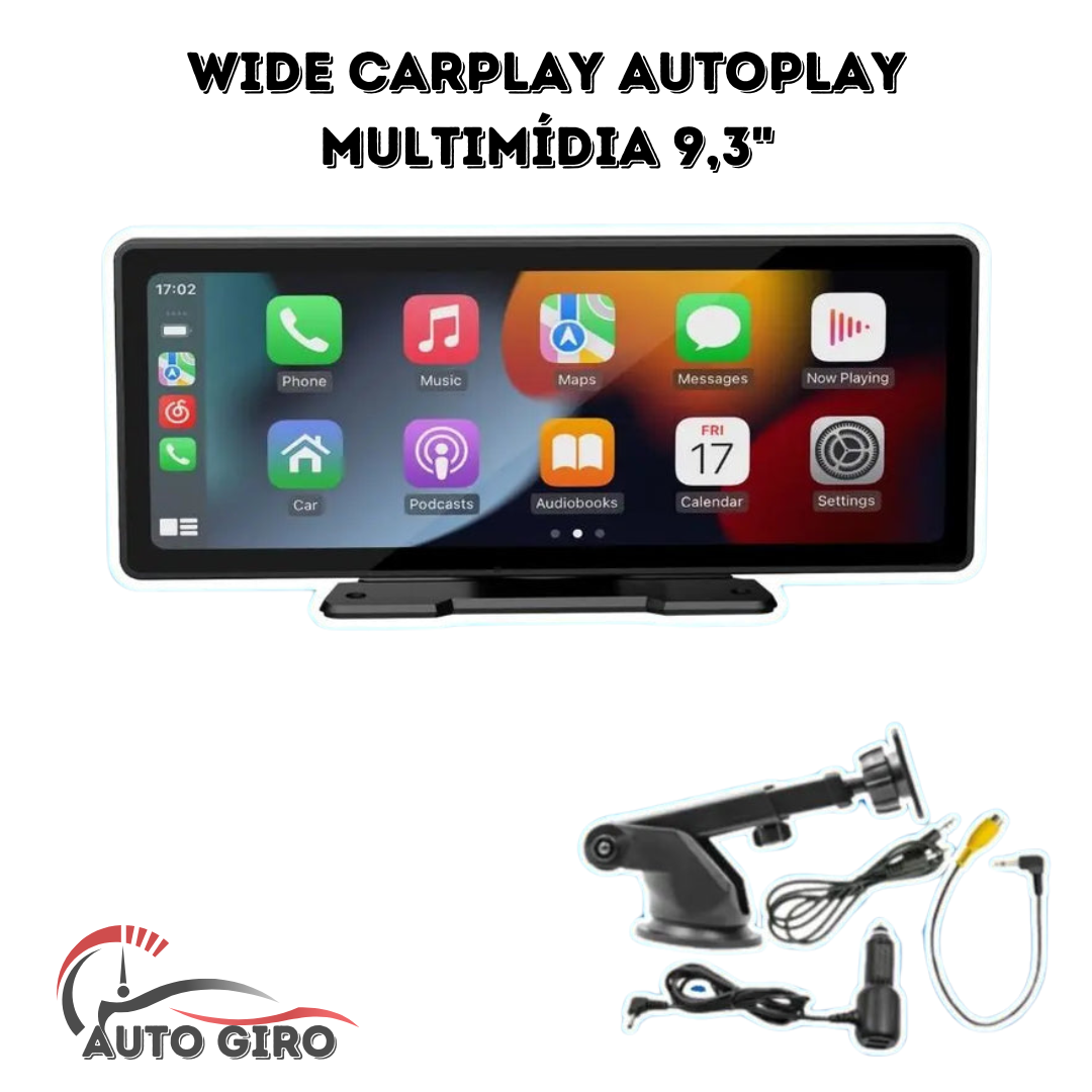 Wide CarPlay AutoPlay Multimídia 9,3" - Owenshop