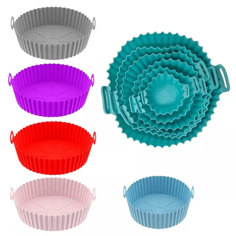 Kit Formas de Silicone Antiaderente Limplus Para AirFryer/Microondas (Compre 2 Leve 6) + Brinde