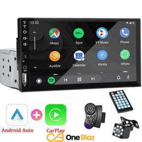 Central Multimídia 1 Din 7 Polegadas – Carplay e Android Auto, Bluetooth e Câmera de Ré