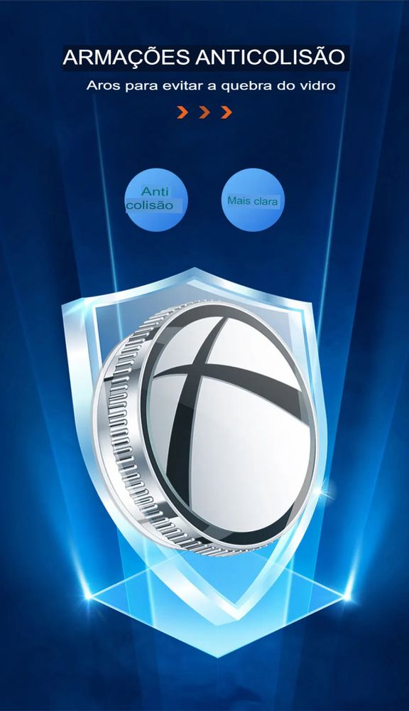 Espelho Ajustável de Ponto Cego 360° - Maior Segurança ao Dirigir