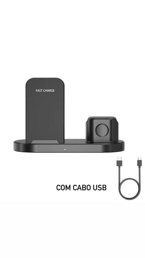 Carregador indução sem fio ultra rápido 3 em 1 - Fast Owen