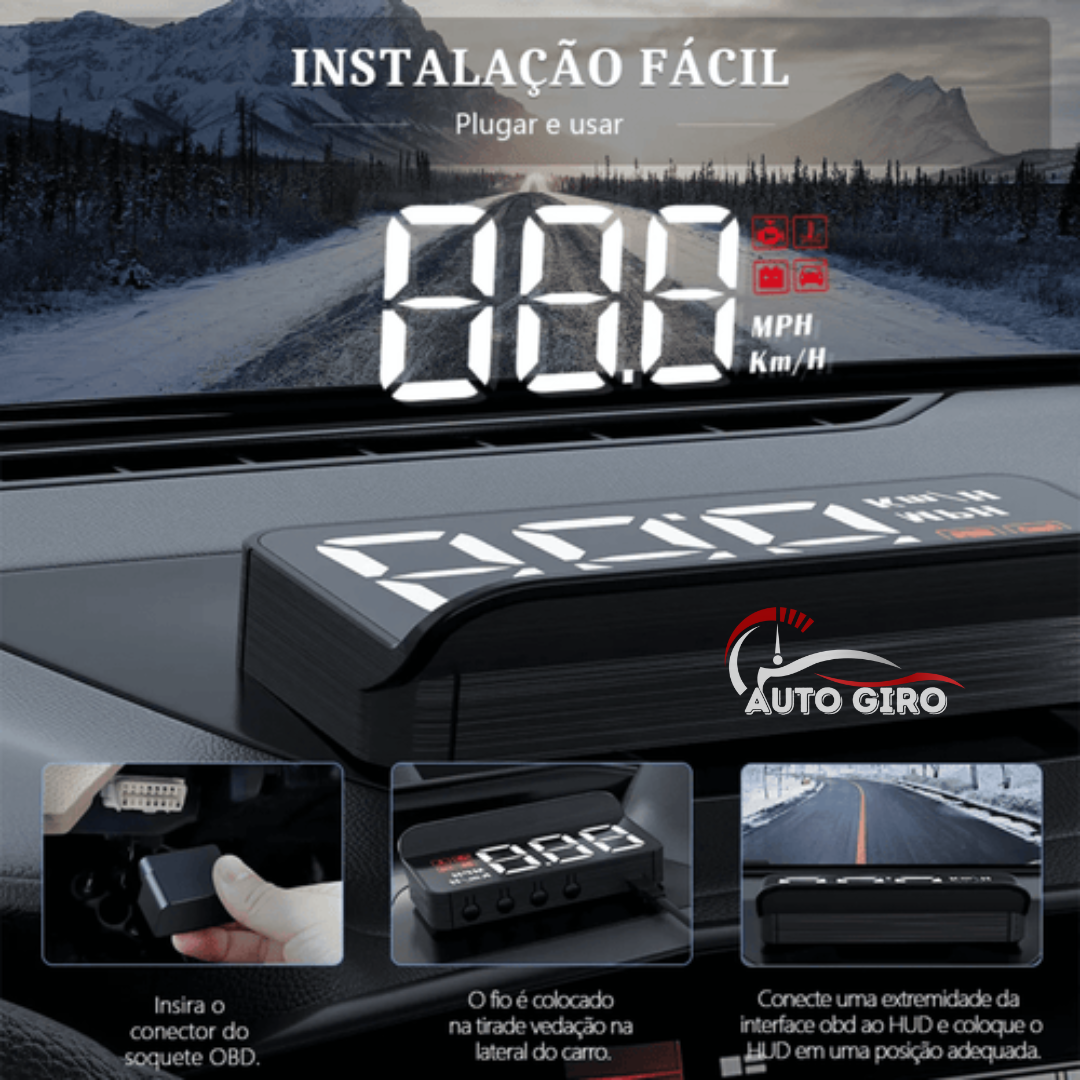 Auto Speed - Velocímetro Digital Heads Up Display com projetor