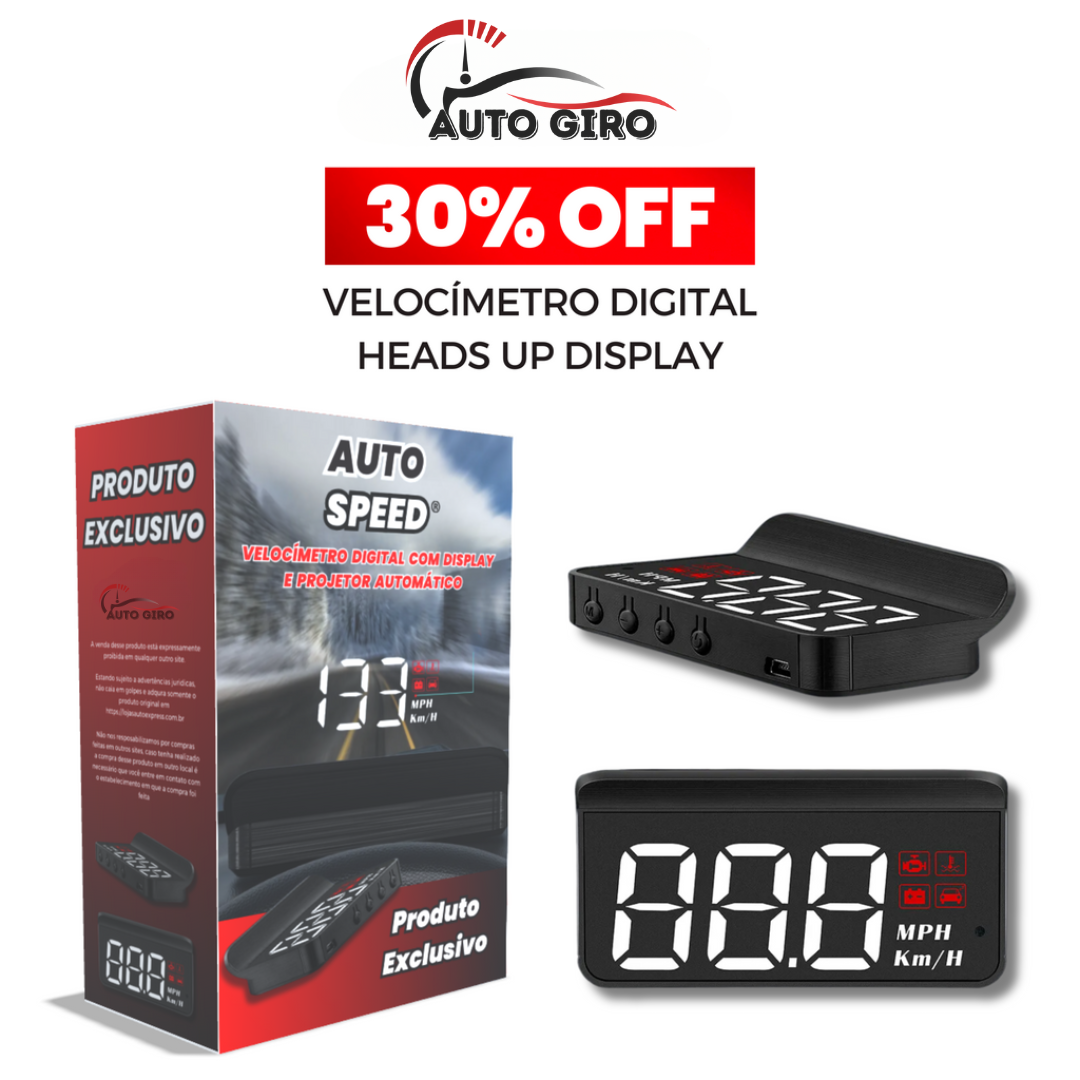 Auto Speed - Velocímetro Digital Heads Up Display com projetor