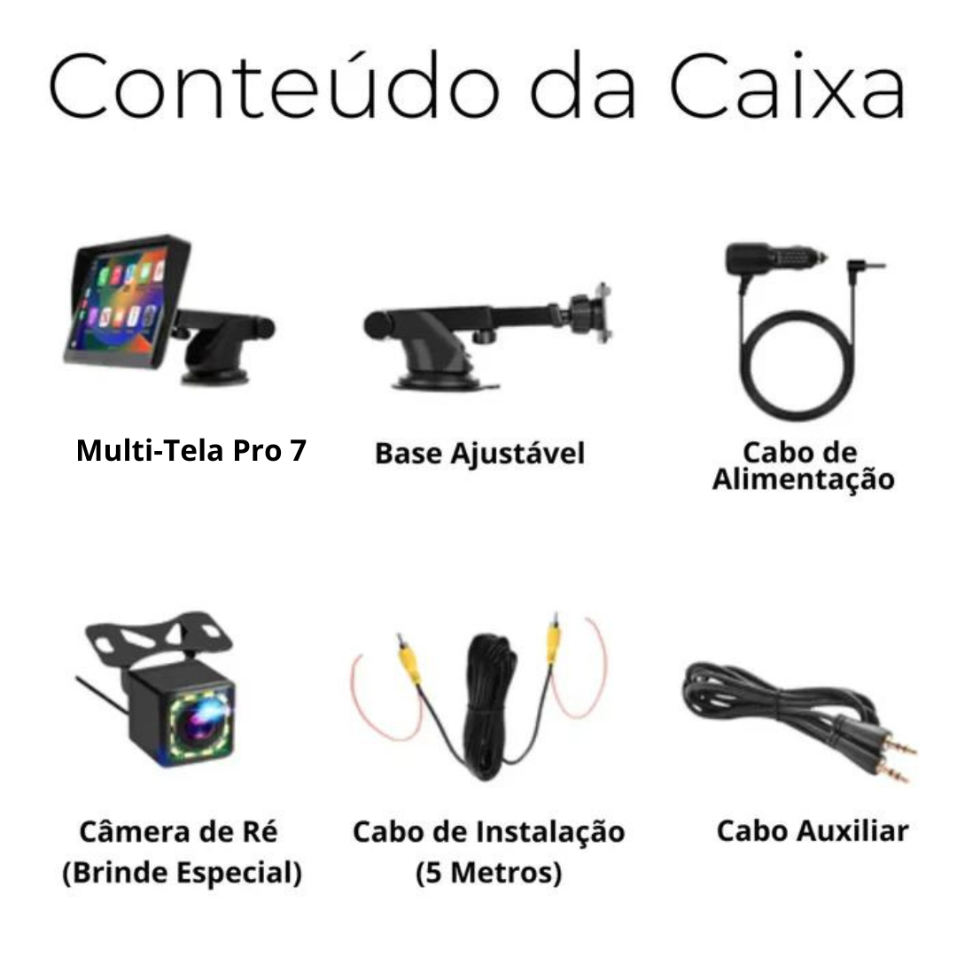 Multi-Tela Pro 7 - BRINDE Câmera de ré - Owenshop